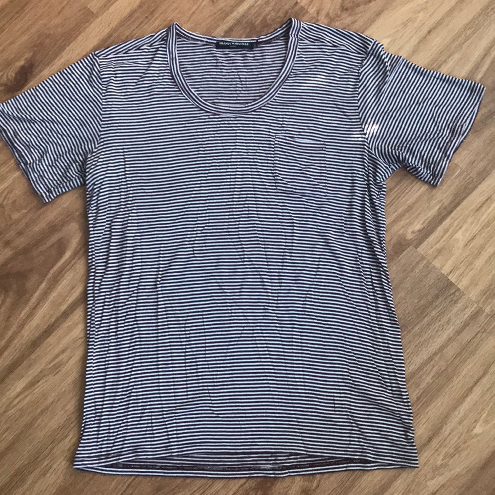 Brandy Melville Striped Burgundy Tee